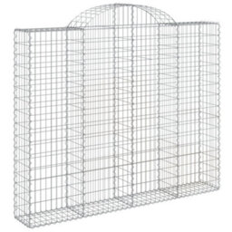 Berkfield Arched Gabion Baskets 7 Pcs 200X30X160/180 Cm Galvanised Iron - thumbnail 3