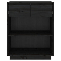 Berkfield Console Cabinet Black 60X34X75 Cm Solid Wood Pine - thumbnail 5