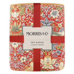 Morris & Co. Pet Blanket, Red Strawberry Thief Print, Plush Reverse, Machine Washable, 150Cm X 100Cm - thumbnail 5