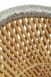 Orsina Comfortable Natural And Grey Chair And Stool, Handwoven Rattan Design Armchair, Sustainable Bamboo Chair - thumbnail 8