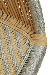 Orsina Comfortable Natural And Grey Chair And Stool, Handwoven Rattan Design Armchair, Sustainable Bamboo Chair - thumbnail 9