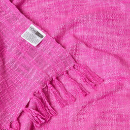 Homescapes Nirvana Slub Cotton Pink Throw, 150 X 200 Cm - thumbnail 8