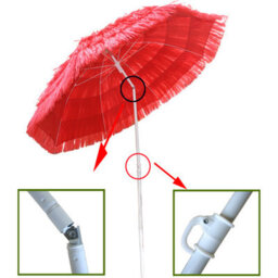 Sundaze 1.6M Red Hawaiian Parasol Outdoor Beach Patio Umbrella Uv Protection - thumbnail 4