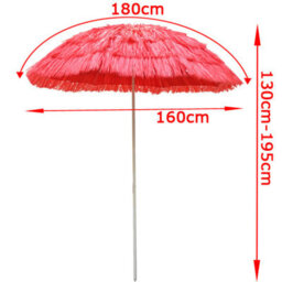 Sundaze 1.6M Red Hawaiian Parasol Outdoor Beach Patio Umbrella Uv Protection - thumbnail 6