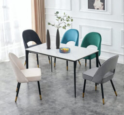 Hygrad Built to Survive Set Of 2 Dining Chairs Velvet Padded Seat Metal Legs Kitchen Chair Home Office Set - thumbnail 6