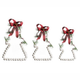 Beliani Set Of 3 Christmas Decorations Led Kyvesi Christmas Tree 20/25/30 Cm White - thumbnail 1