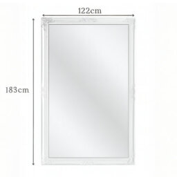 Agenzia 14 Extra Large Antique White Ornate Leaner Wall Mirror - thumbnail 4