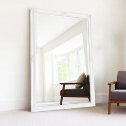 Agenzia 14 Extra Large Antique White Ornate Leaner Wall Mirror