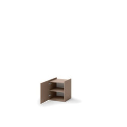 Arte  Stylish Cashmere & Truffle Bedside Table H490mm W420mm D410mm - Modern Design With Hinged Door - thumbnail 2