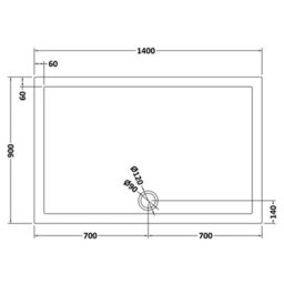Balterley 8mm Fluted Glass Walk In Wetroom Screen And Hinged Return With Black Profile And Grey Shower Tray - 1400 X 900mm - thumbnail 2