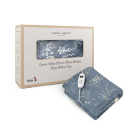 Laura Ashley Pussywillow Grey Heated Throw Electric Blanket - thumbnail 1