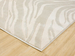Vellure Modern Indoor Living Room Area Rug Embossed Metallic Sheen Marble Design Cream 60X220 Cm - thumbnail 4