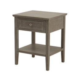 Wyld Haus Laurelbrook 1-Drawer Grey Wood Side Table With Bottom Shelf - thumbnail 3