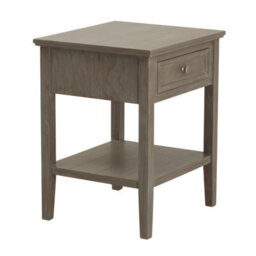 Wyld Haus Laurelbrook 1-Drawer Grey Wood Side Table With Bottom Shelf - thumbnail 4