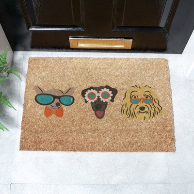 Artsy Doormats Three Cool Dogs On Coir Doormat - image 1