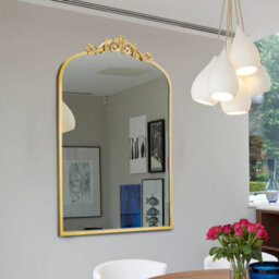 Living And Home Gold Hollow Carved Antique Metal Frame Wall Mirror 60Cm X 2Cm X 89.5Cm - thumbnail 2
