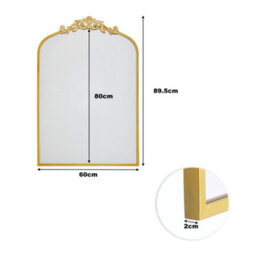 Living And Home Gold Hollow Carved Antique Metal Frame Wall Mirror 60Cm X 2Cm X 89.5Cm - thumbnail 9