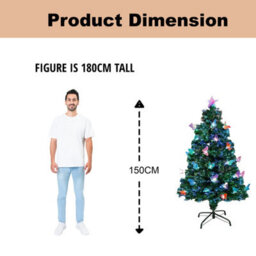 Shatchi 5Ft/150Cm Butterflies Fibre Optic Christmas Tree Led Pre-Lit - thumbnail 7