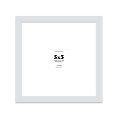 "5X5"" Light Grey Picture Frame - 5X5"" Square Frame With 1X1"" Mount For 5X5""/1X1"" Pictures Moderrn Style Thin Edge, 1 Pack" - image 1