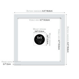 "5X5"" Light Grey Picture Frame - 5X5"" Square Frame With 1X1"" Mount For 5X5""/1X1"" Pictures Moderrn Style Thin Edge, 1 Pack" - thumbnail 2