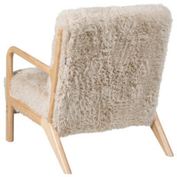 Beliani Armchair Skovde Faux Fur Light Beige - thumbnail 6