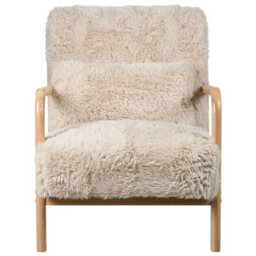 Beliani Armchair Skovde Faux Fur Light Beige - thumbnail 5