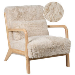 Beliani Armchair Skovde Faux Fur Light Beige