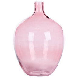 Beliani Flower Vase Roti Glass 39 Cm Pink