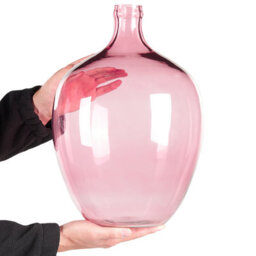 Beliani Flower Vase Roti Glass 39 Cm Pink - thumbnail 4