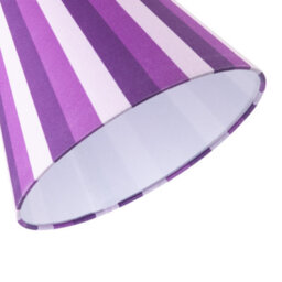 Happy Homewares Multi Purple Tone Striped Linen Coolie Lamp Shade With Cotton Inner - thumbnail 5