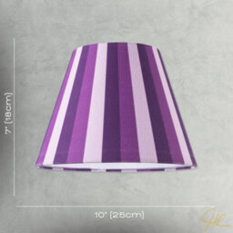 Happy Homewares Multi Purple Tone Striped Linen Coolie Lamp Shade With Cotton Inner - thumbnail 7