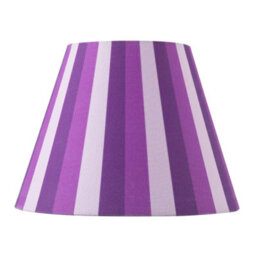 Happy Homewares Multi Purple Tone Striped Linen Coolie Lamp Shade With Cotton Inner - thumbnail 4