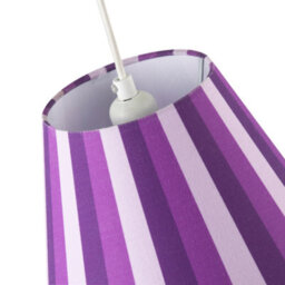 Happy Homewares Multi Purple Tone Striped Linen Coolie Lamp Shade With Cotton Inner - thumbnail 3