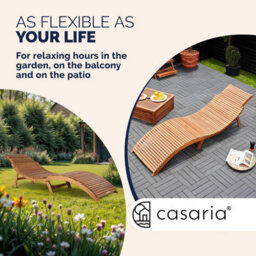 Casaria Wooden Sun Lounger For Garden - Folding Adjustable Sunlounger - thumbnail 5