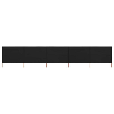 Berkfield 5-Panel Wind Screen Fabric 600X160 Cm Black - image 1