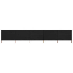 Berkfield 5-Panel Wind Screen Fabric 600X160 Cm Black