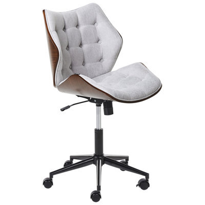 Beliani Desk Chair Lompoc Faux Linen Grey - image 1