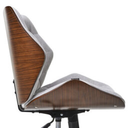 Beliani Desk Chair Lompoc Faux Linen Grey - thumbnail 6