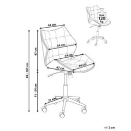 Beliani Desk Chair Lompoc Faux Linen Grey - thumbnail 3