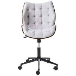 Beliani Desk Chair Lompoc Faux Linen Grey - thumbnail 4