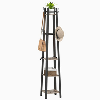 Industrial Coat Stand With 4 Storage Shelves - image 1