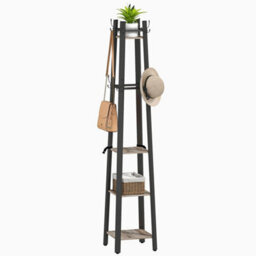 Industrial Coat Stand With 4 Storage Shelves - thumbnail 1