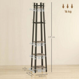 Industrial Coat Stand With 4 Storage Shelves - thumbnail 2