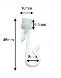 Euroshowers Shower Curtain Track Gliders Hooks For Channel Rails - Pack Of 12 - thumbnail 2