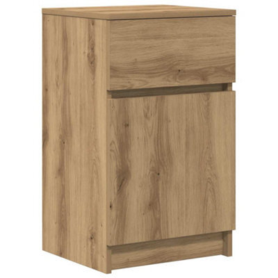 Berkfield Durable Bedside Cabinet Artisan Oak 39X35X65 Cm Engineered Wood