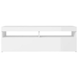 Berkfield Tv Cabinet With Led Lights High Gloss White 120X35X40 Cm - thumbnail 8