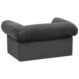Berkfield Sturdy Dog Sofa With Drawer Dark Grey 75X50X38 Cm Plush - thumbnail 6