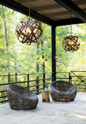 Elegant Outdoor Vintage Iron 5 Bulb Chandelier With Led E14 40W - thumbnail 2