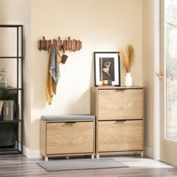 Sobuy Shoe Cabinet With 2 Doors 60X24X83Cm Nordic Fsr200-Ii-N - thumbnail 6