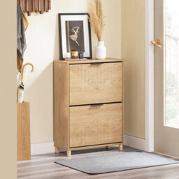 Sobuy Shoe Cabinet With 2 Doors 60X24X83Cm Nordic Fsr200-Ii-N - thumbnail 7